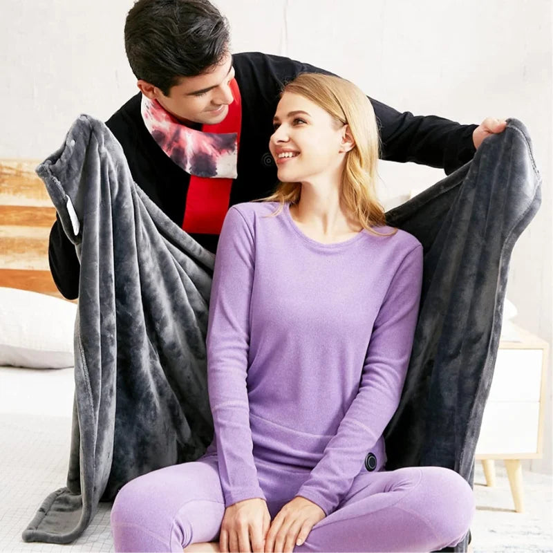 USB Electric Heated Blanket 3 Heating Levels Heated Mat Winter Wearable Body Warmer Blanket Sheet Pad for Home Use