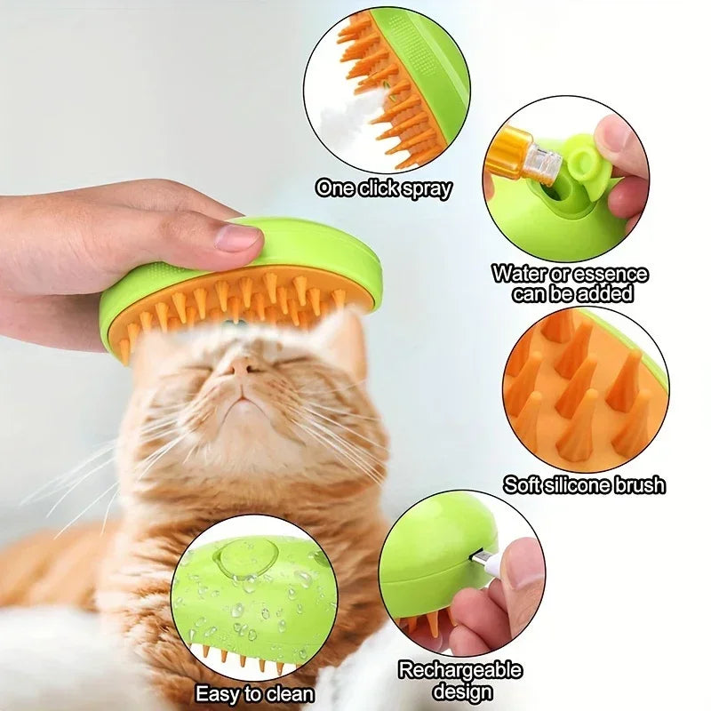 3 in 1 Pet Brush Cat Steam Brush Comb Dog Brush Electric Spray Cat Hair Brushes Massage Pet Grooming Hair Removal Combs
