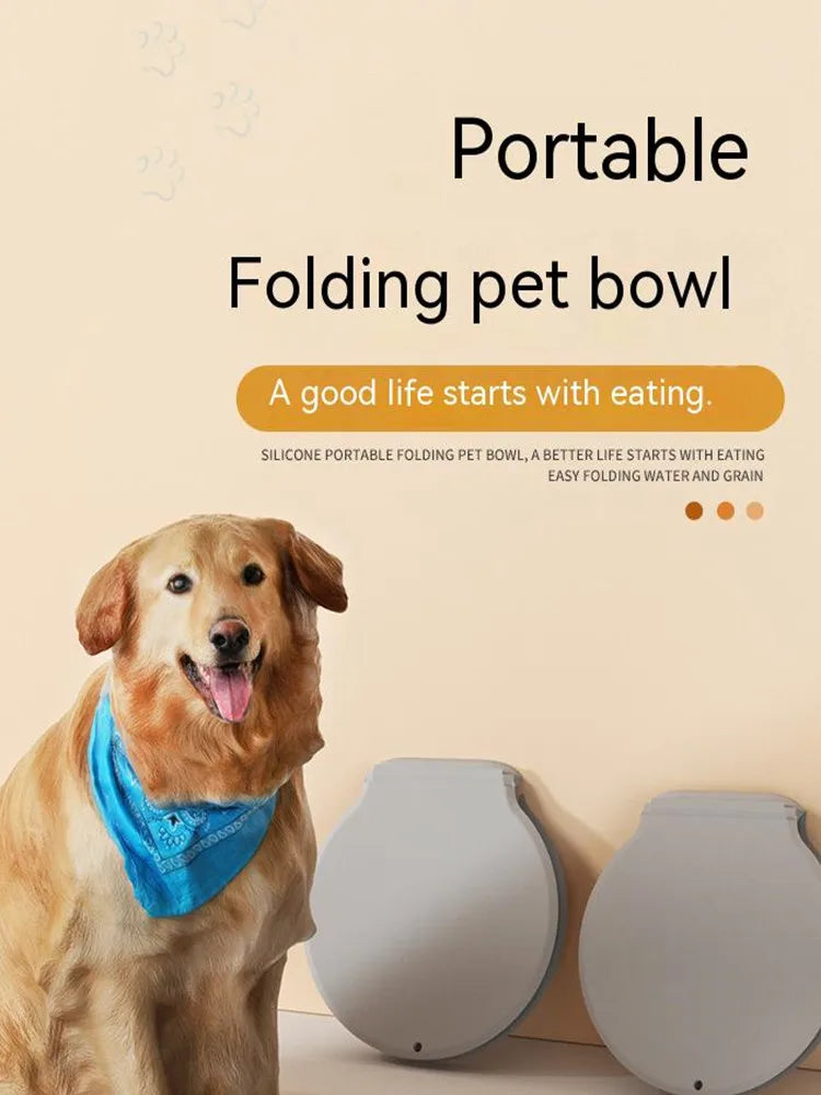 Dog Feeding Bowl Portable Outdoor Silicone Double Water Bowls Foldable Cat Bowl Pet Travel Anti-choking Vomiting Slow Food Bowl
