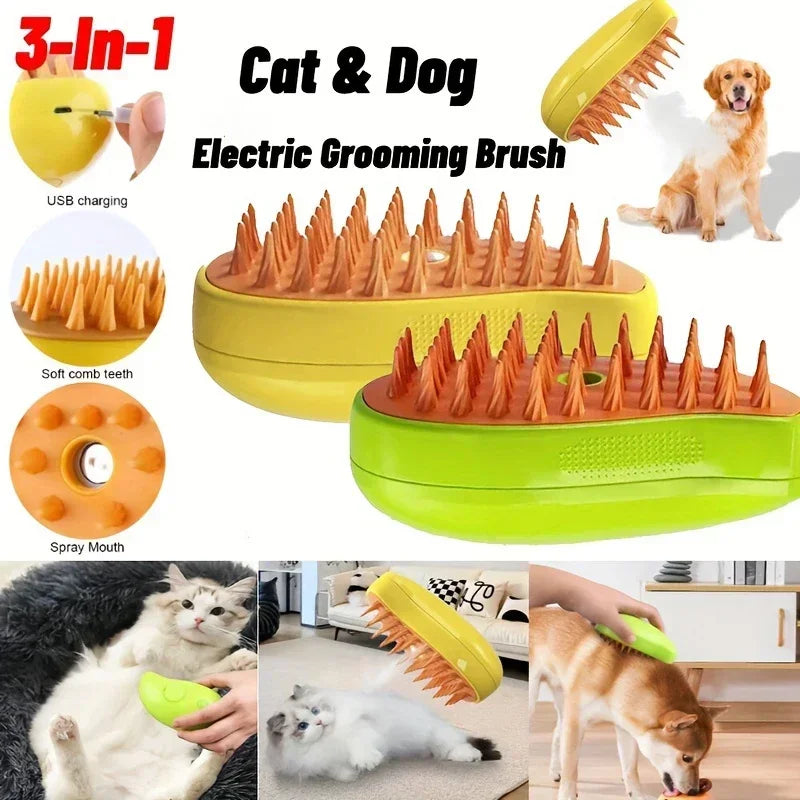 3 in 1 Pet Brush Cat Steam Brush Comb Dog Brush Electric Spray Cat Hair Brushes Massage Pet Grooming Hair Removal Combs