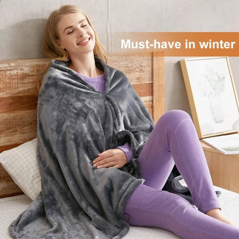USB Electric Heated Blanket 3 Heating Levels Heated Mat Winter Wearable Body Warmer Blanket Sheet Pad for Home Use