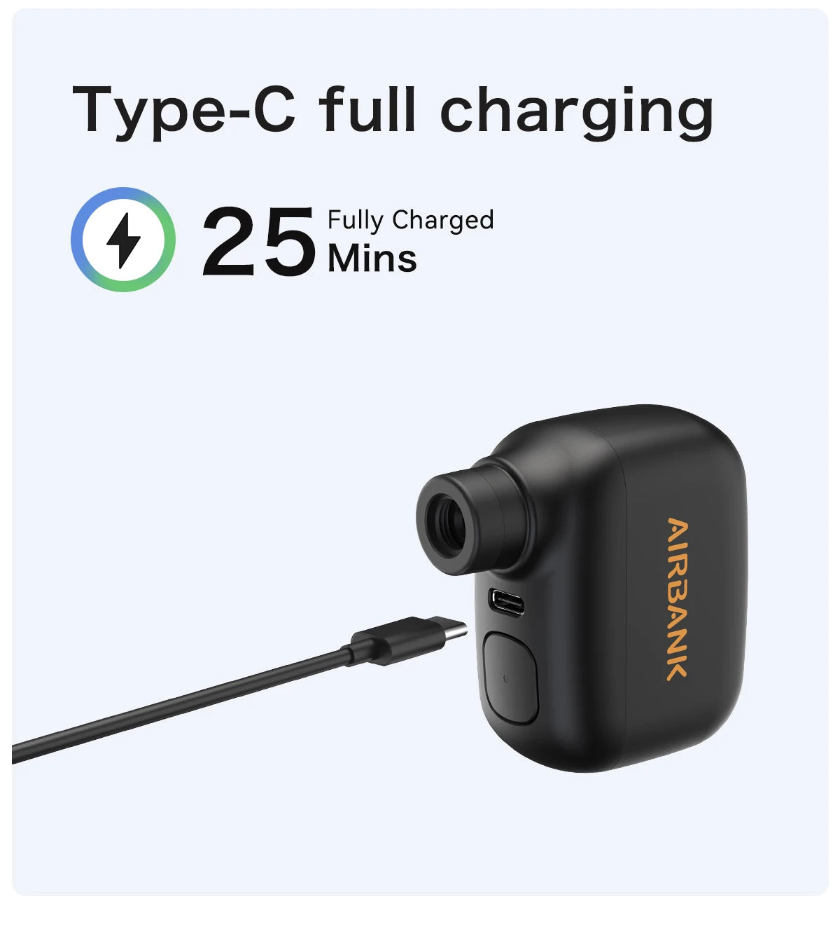 AIRBANK Pocket SE Mini Portable Electric Pump For Bicycle Cordless Tire Presta Schrader Valve Bike Accessories Fast Charging