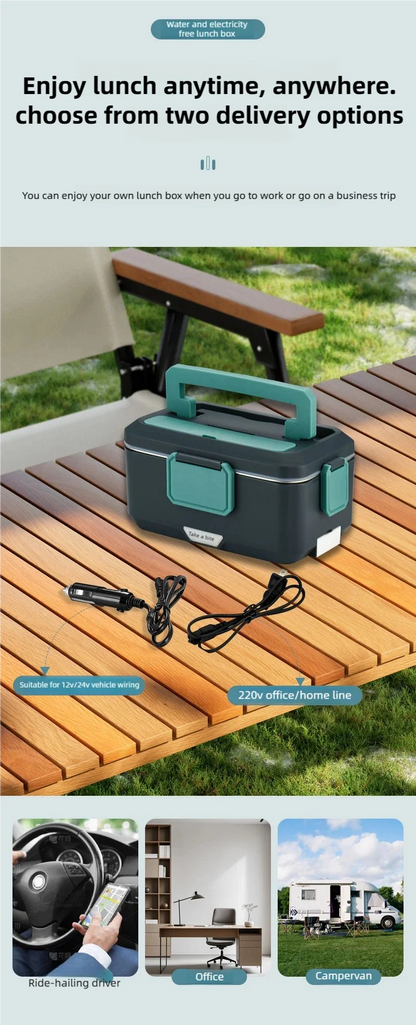TINSOL New 3.5L Electric Heated Lunch Box No Water Refillable Food Heated Lunch Box Car Work Lunch Heater 90W Fast Heating
