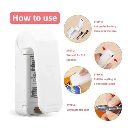 Portable Mini Heat Sealer for Plastic Bags Snack Food Bag Sealing Machine Package Closure Sealer Home Kitchen Storage Accessorie
