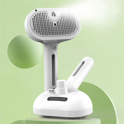 Steamy Dog Brush Electric Spray Cat Hair Brush 3 in1 Dog Steamer Brush for Massage Pet Grooming Removing Tangled and Loose Hair