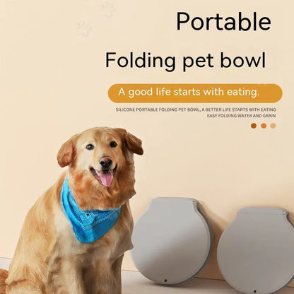Dog Feeding Bowl Portable Outdoor Silicone Double Water Bowls Foldable Cat Bowl Pet Travel Anti-choking Vomiting Slow Food Bowl