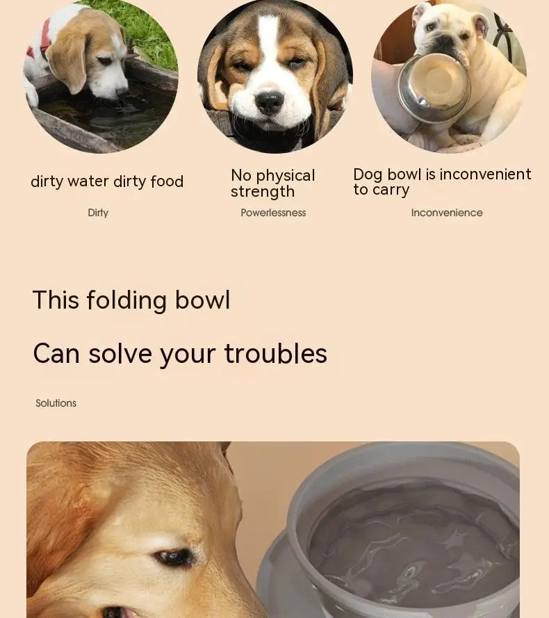 Dog Feeding Bowl Portable Outdoor Silicone Double Water Bowls Foldable Cat Bowl Pet Travel Anti-choking Vomiting Slow Food Bowl