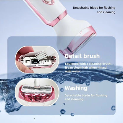 4 In 1 Electric Lady Shaver, Body Hair Removal Epilator, Painless Cordless Trimmer Razor, Gifts For Women