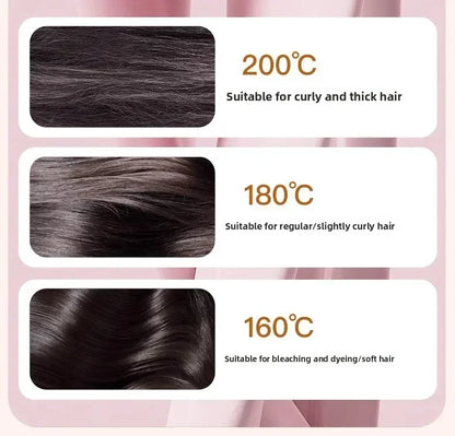 Mini Rechargeable Hair Straightener Brush: 3-Speed Temp Control, Anti-Scald Shell, Lightweight & Portable for Travel