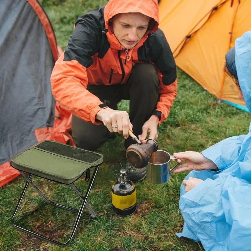 Foldable Backpack Stool, Folding Mini Outdoor Camping Stool, Foldable Lightweight Hunting Seat with Zippered Carrying Bag 1Pcs