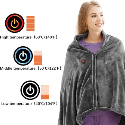 USB Electric Heated Blanket 3 Heating Levels Heated Mat Winter Wearable Body Warmer Blanket Sheet Pad for Home Use