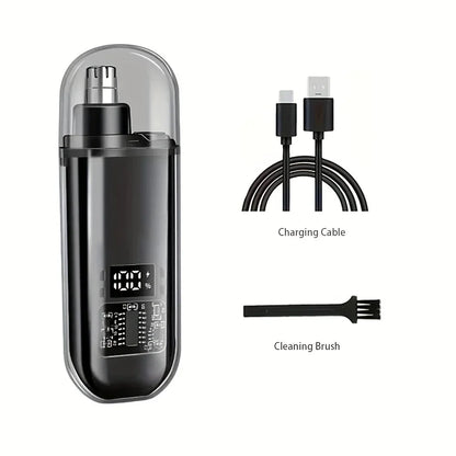 Nose Ear Hair Trimmer for Men - USB C Rechargeable Portable Fast Charge, Compact Grooming Kit