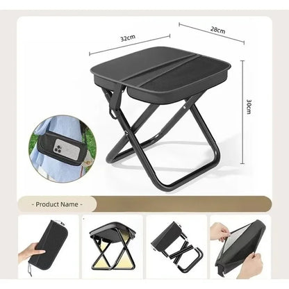 Foldable Backpack Stool, Folding Mini Outdoor Camping Stool, Foldable Lightweight Hunting Seat with Zippered Carrying Bag 1Pcs