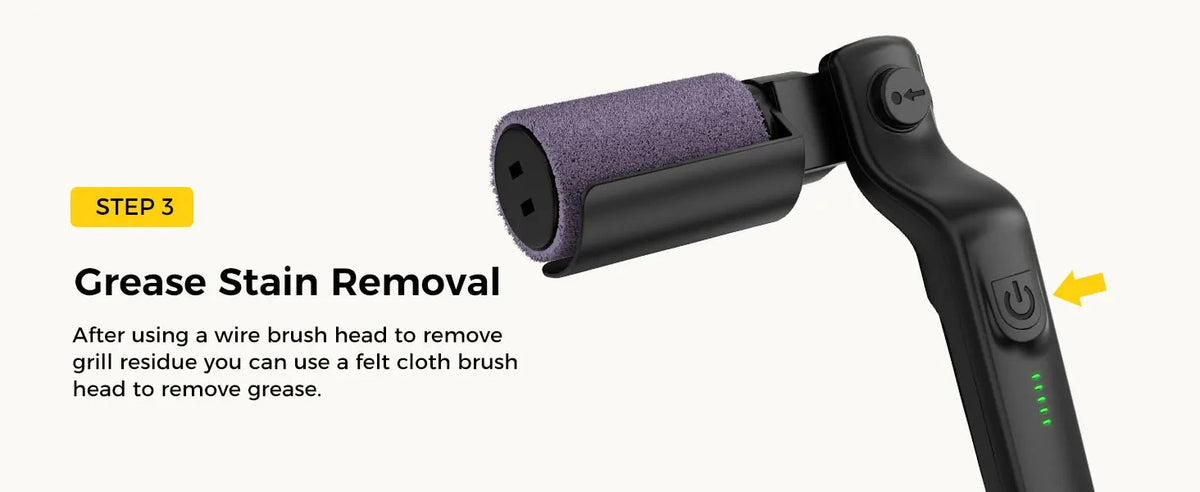Electric Grill Brush 2 in 1 Cordless Rechargeable Grill Cleaning Brush Stainless Steel Brush Head 3-Speed Power for BBQ Grates