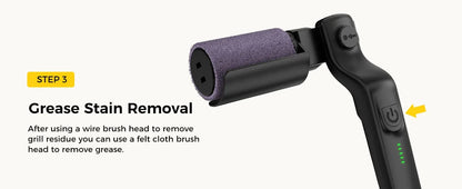 Electric Grill Brush 2 in 1 Cordless Rechargeable Grill Cleaning Brush Stainless Steel Brush Head 3-Speed Power for BBQ Grates