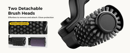 Electric Grill Brush 2 in 1 Cordless Rechargeable Grill Cleaning Brush Stainless Steel Brush Head 3-Speed Power for BBQ Grates