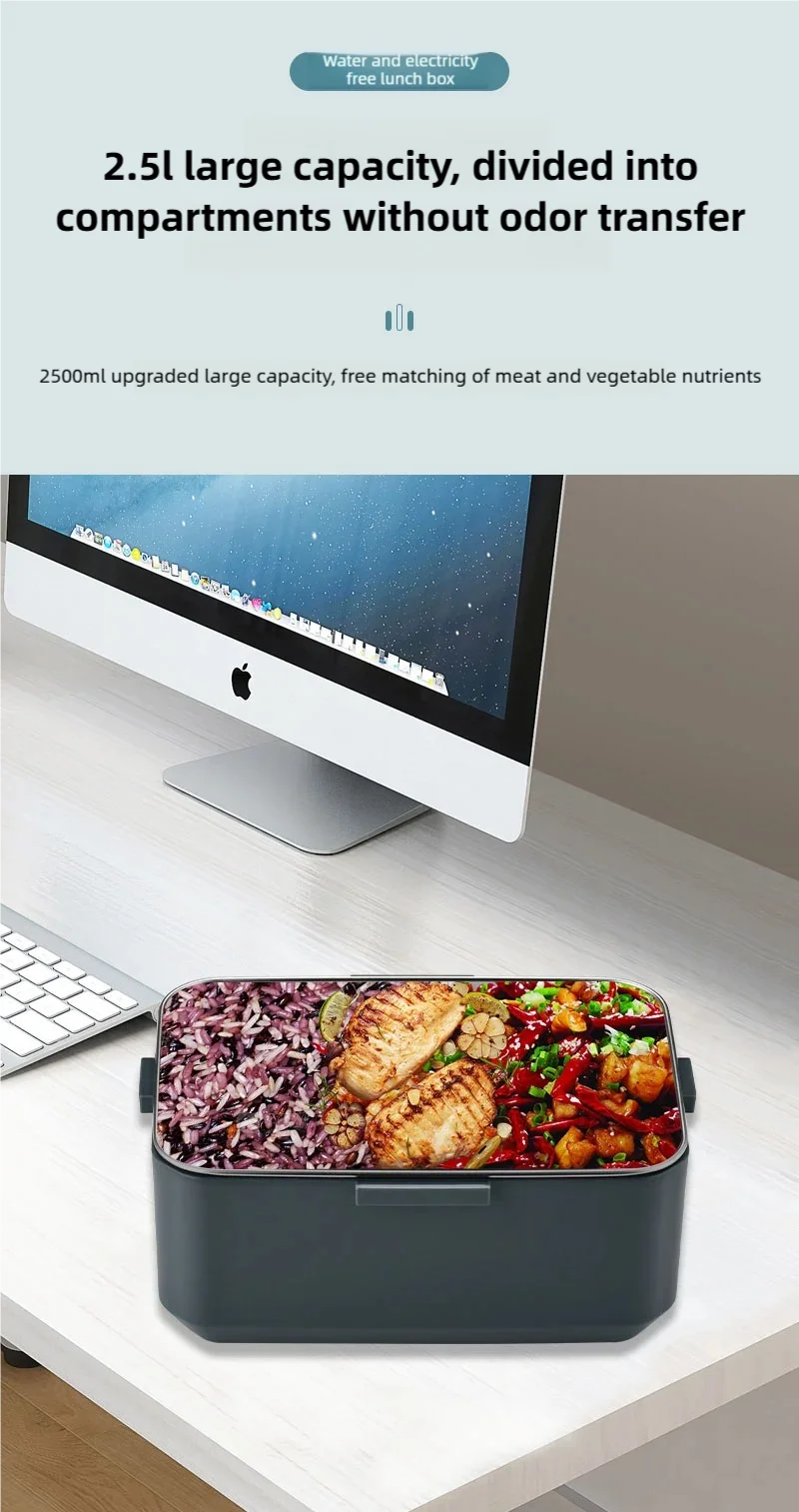 TINSOL New 3.5L Electric Heated Lunch Box No Water Refillable Food Heated Lunch Box Car Work Lunch Heater 90W Fast Heating