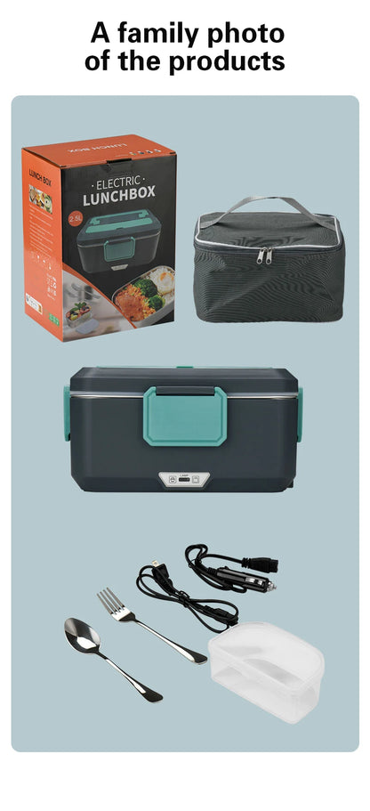 TINSOL New 3.5L Electric Heated Lunch Box No Water Refillable Food Heated Lunch Box Car Work Lunch Heater 90W Fast Heating