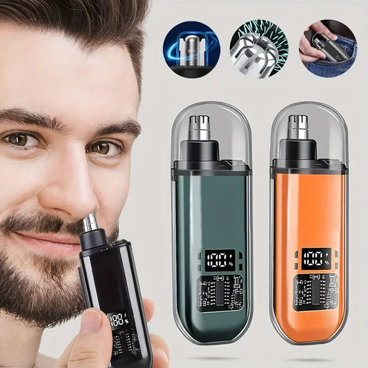Nose Ear Hair Trimmer for Men - USB C Rechargeable Portable Fast Charge, Compact Grooming Kit